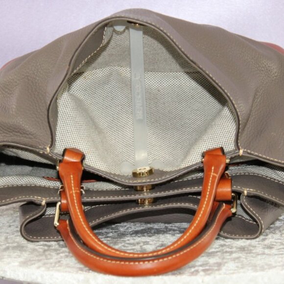 Dooney & Bourke Pebble Grain Satchel Tote Bag with Wallet & Wristlet Set – Taupe - Picture 7 of 16